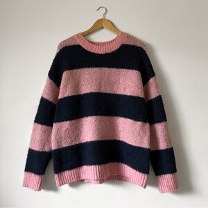 By Together Pink and Blue Striped Oversized Sweater